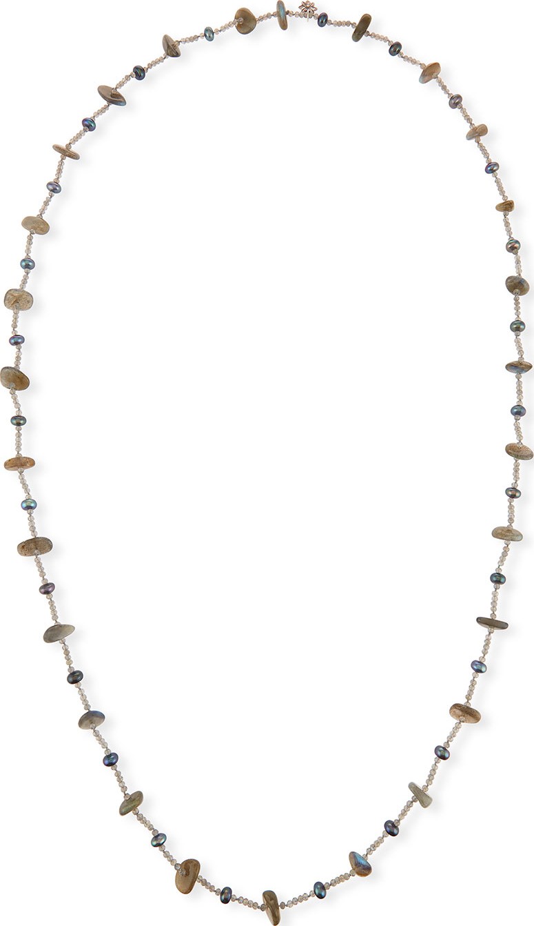 Stephen Dweck Pearl & Labradorite Beaded Station Necklace, 44"