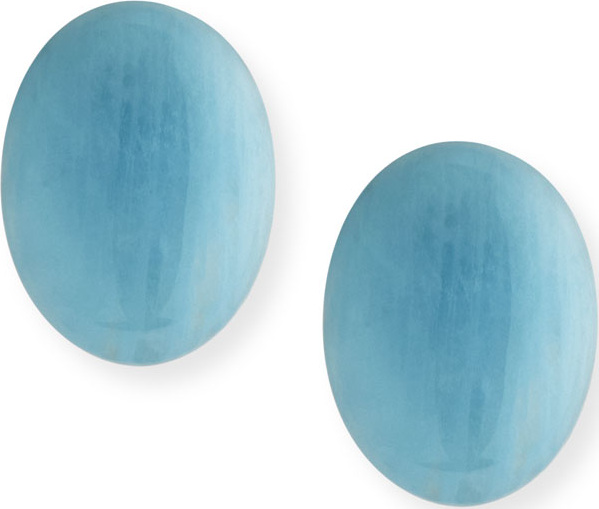 Margo Morrison Oval Aquamarine Clip-On Earrings