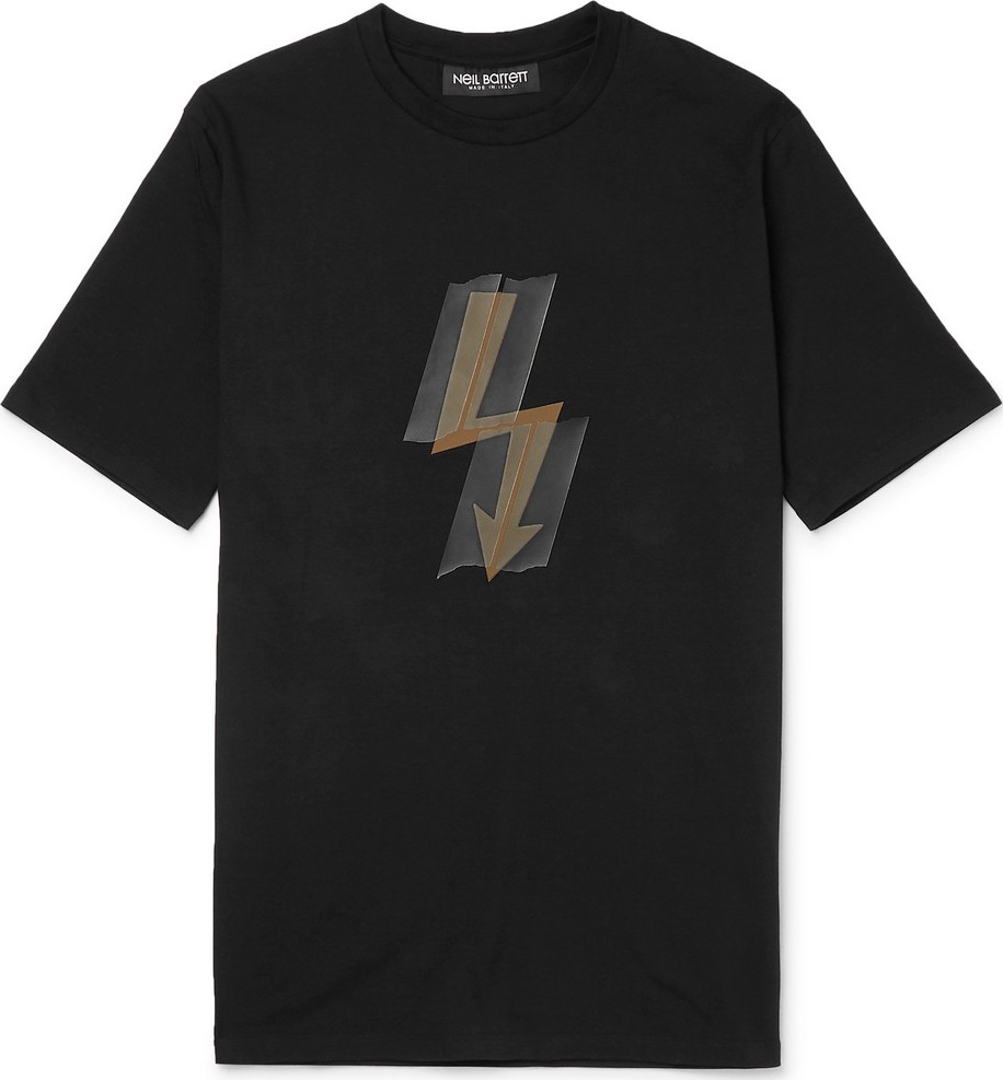 Neil Barrett Logo-Appliquéd Stretch-Cotton Jersey T-Shirt