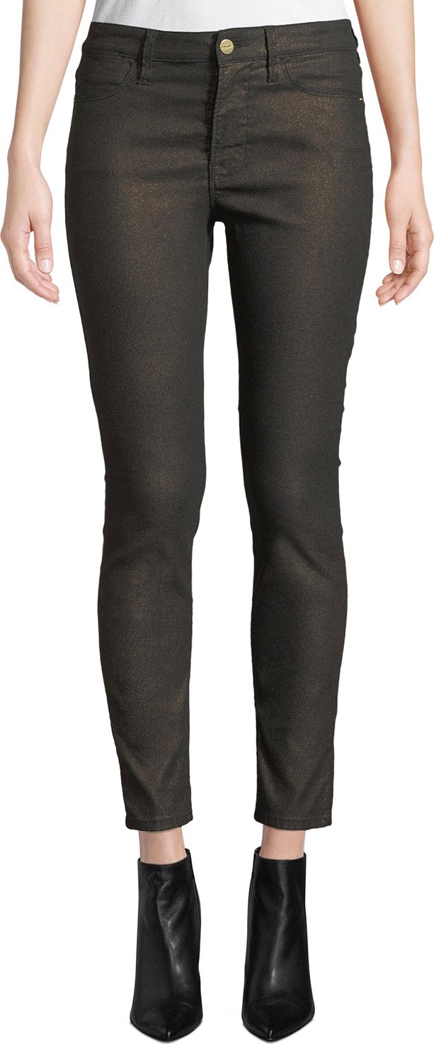FRAME DENIM Le High Metallic Ankle Skinny Jeans