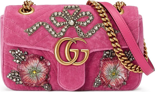 Gucci GG Marmont Mini Velvet Shoulder Bag
