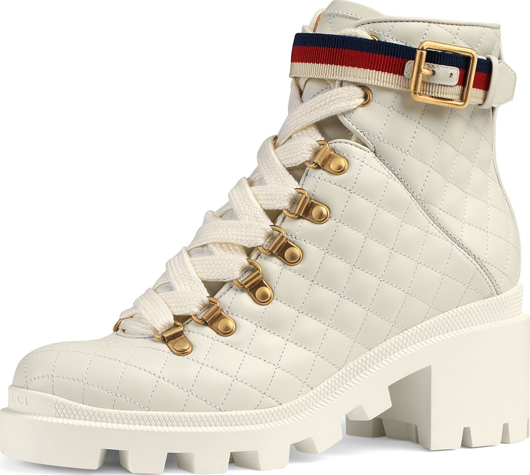 Gucci Quilted Leather Combat Boots