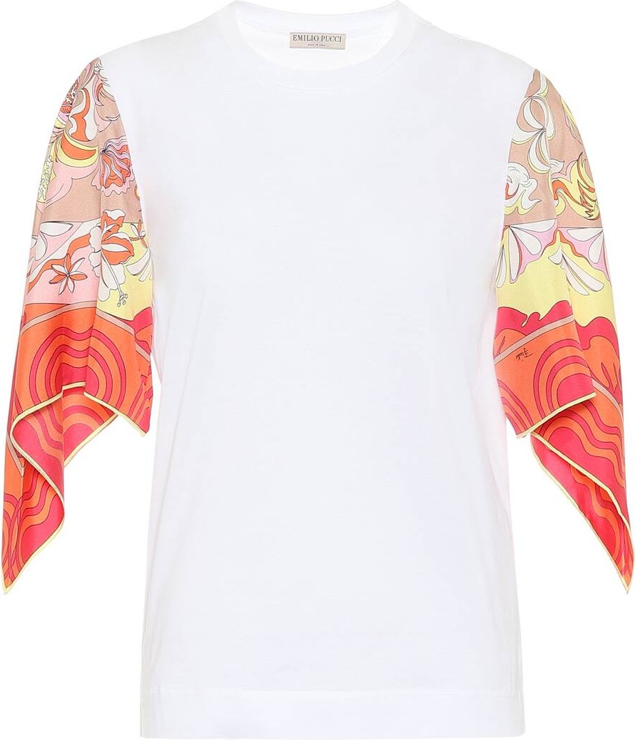 Emilio Pucci Silk-trimmed cotton shirt