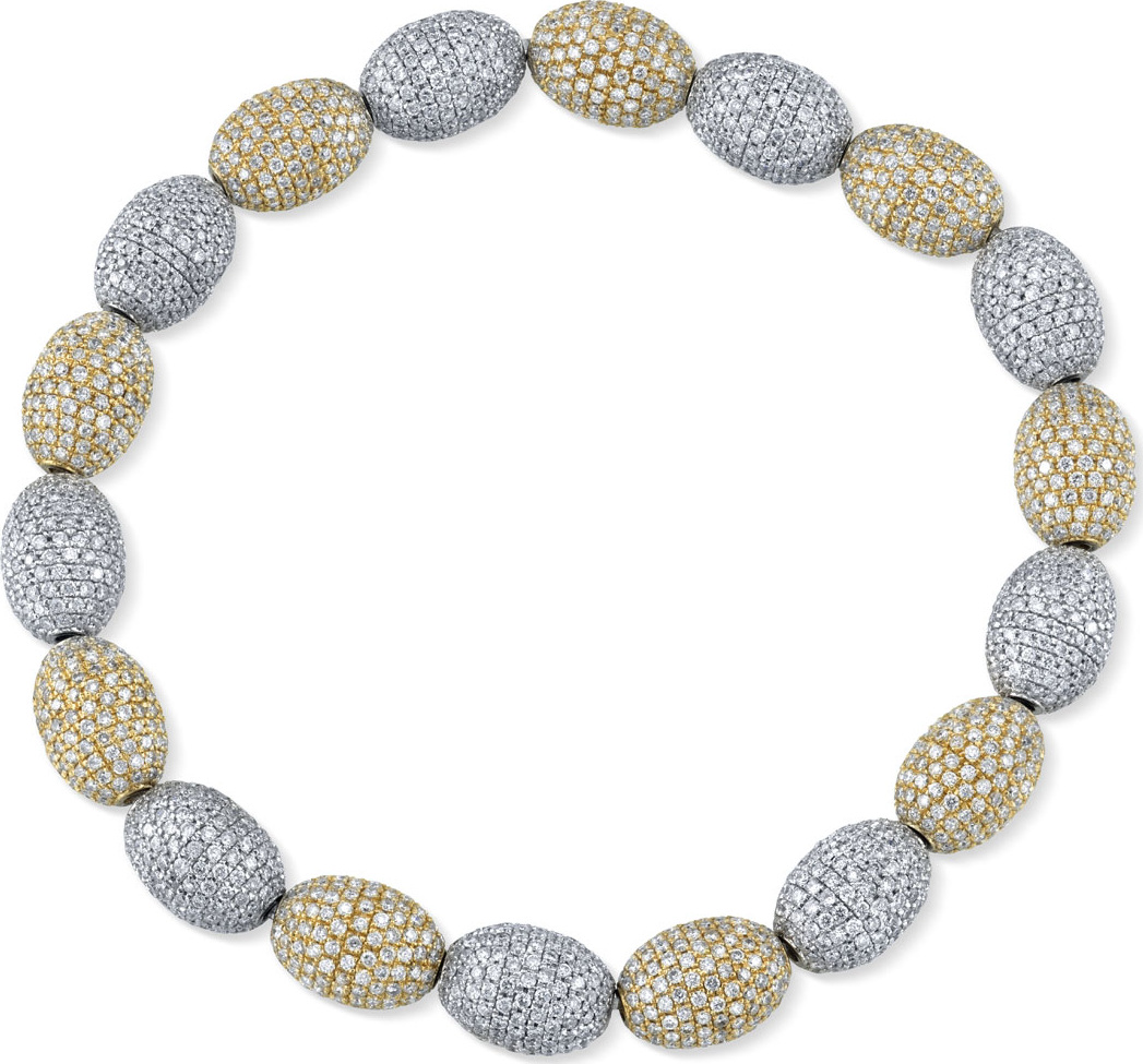Sydney Evan 14k Two-Tone Diamond Bead Bracelet