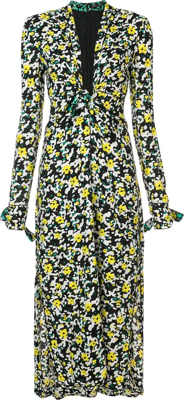 Proenza Schouler Wildflower V-Neck Dress