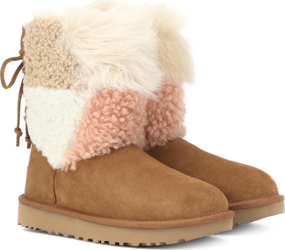 UGG Classic Short Patchwork Fluff ankle boots