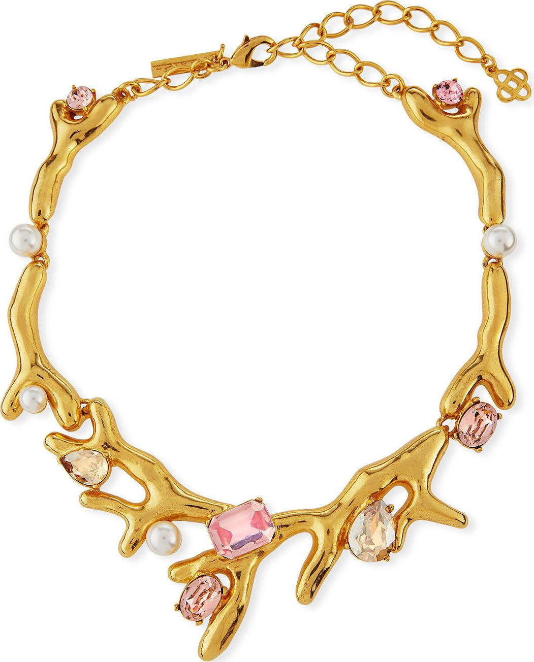 Oscar De La Renta Coral Choker Necklace w/ Swarovski® Crystals