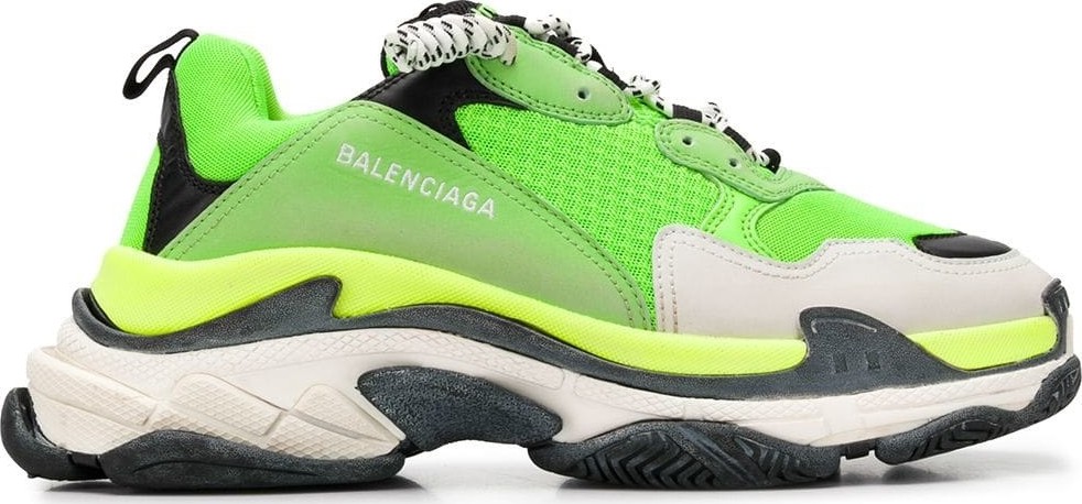 Balenciaga Lime Green Triple S Sneakers