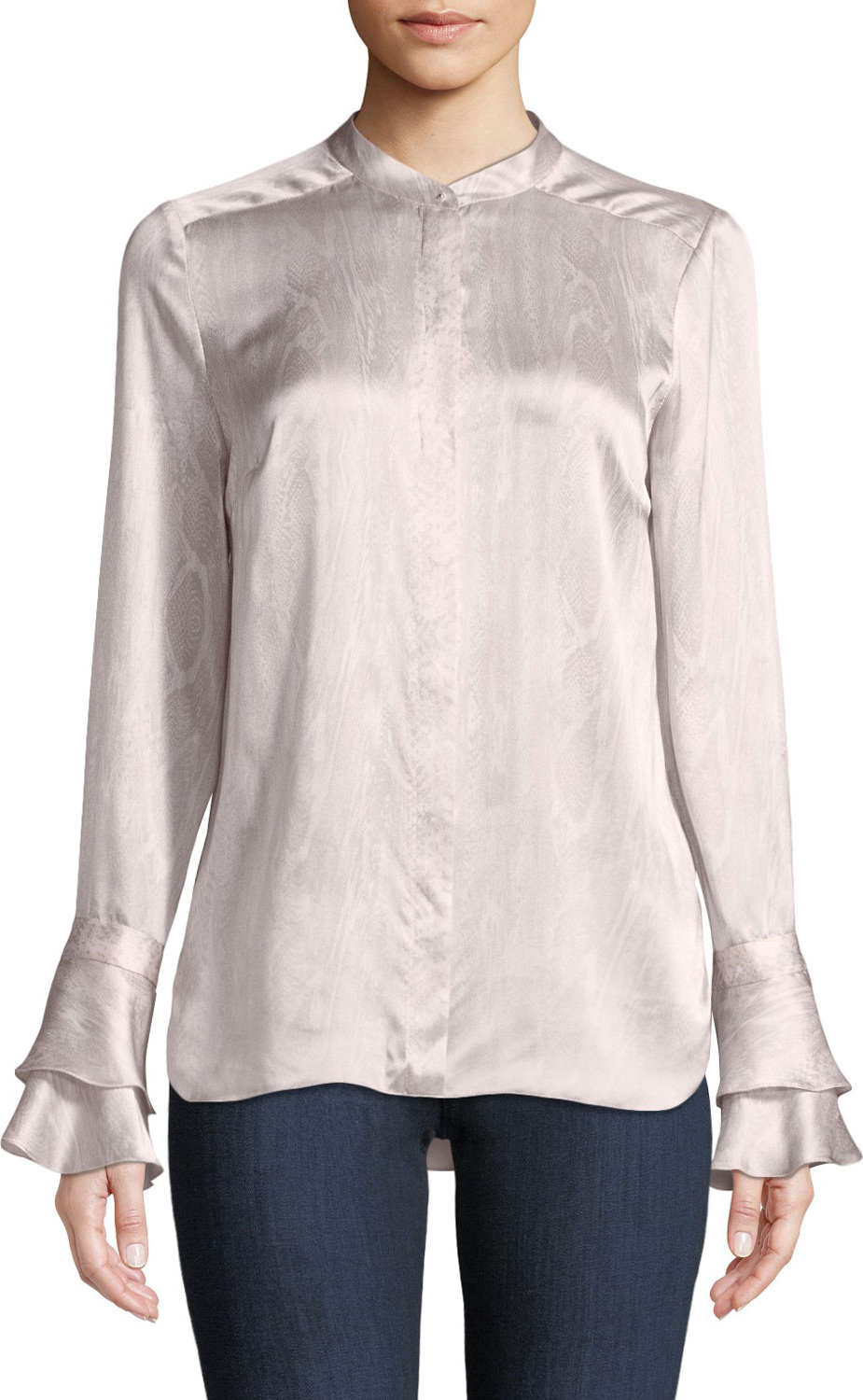 Elie Tahari Safiya Silk Button-Front Blouse