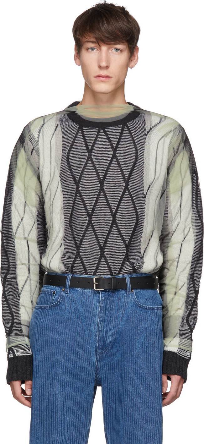 Y/Project White & Black Printed Condom Sweater