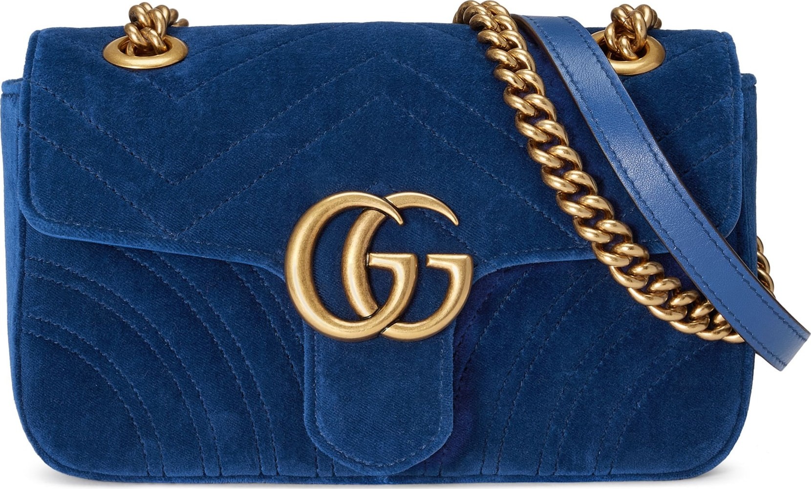 Gucci Small GG Marmont 2.0 Matelassé Velvet Shoulder Bag
