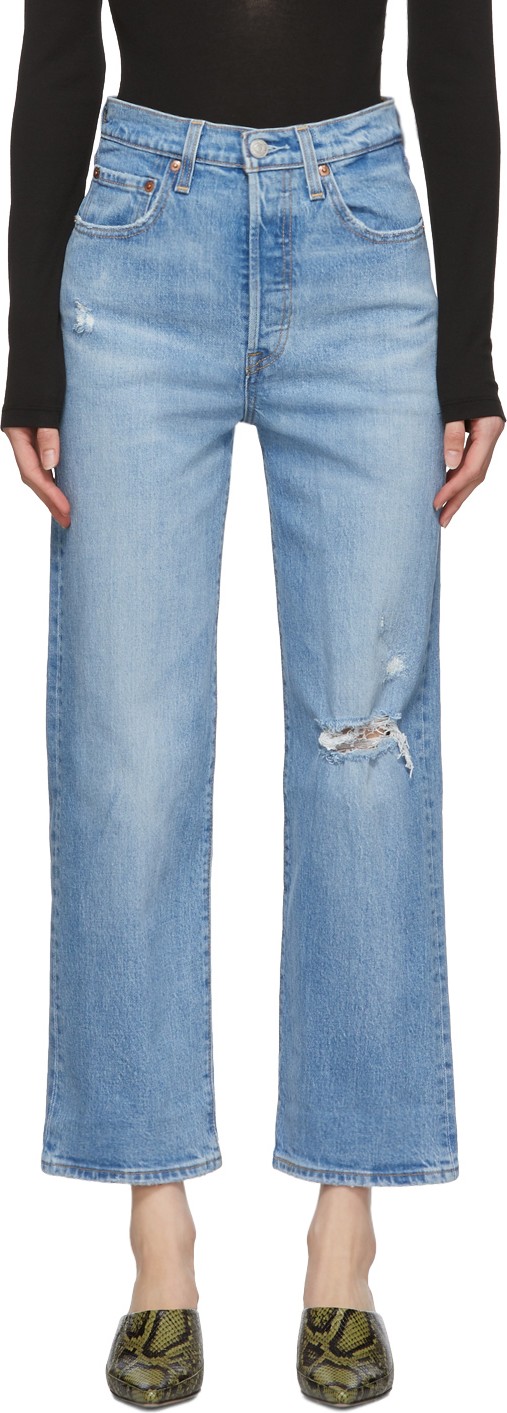 LEVI’S Blue Ribcage Straight Ankle Jeans