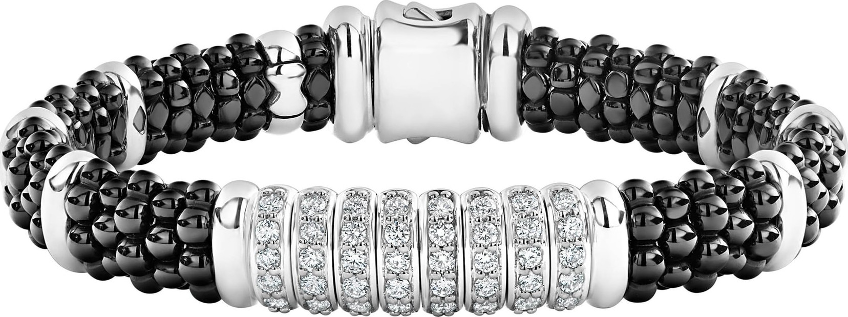 LAGOS LAOGS Black Caviar Diamond 8-Link Bracelet