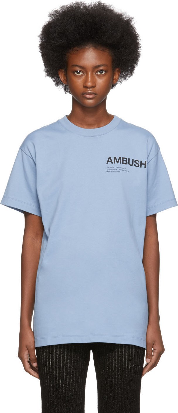 Ambush SSENSE Exclusive Blue Logo T-Shirt