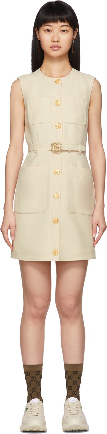Gucci Beige Cady Vest Dress