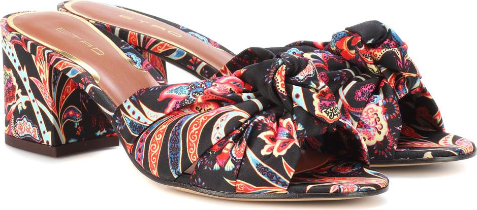 Etro Printed satin sandals