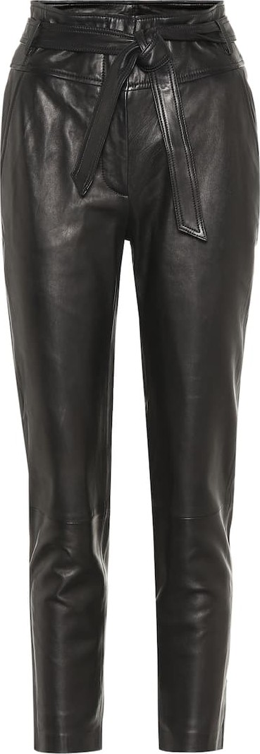 Veronica Beard Faxon high-rise leather pants