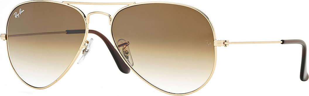 Ray Ban Metal Aviator Sunglasses, Gold/Light Brown