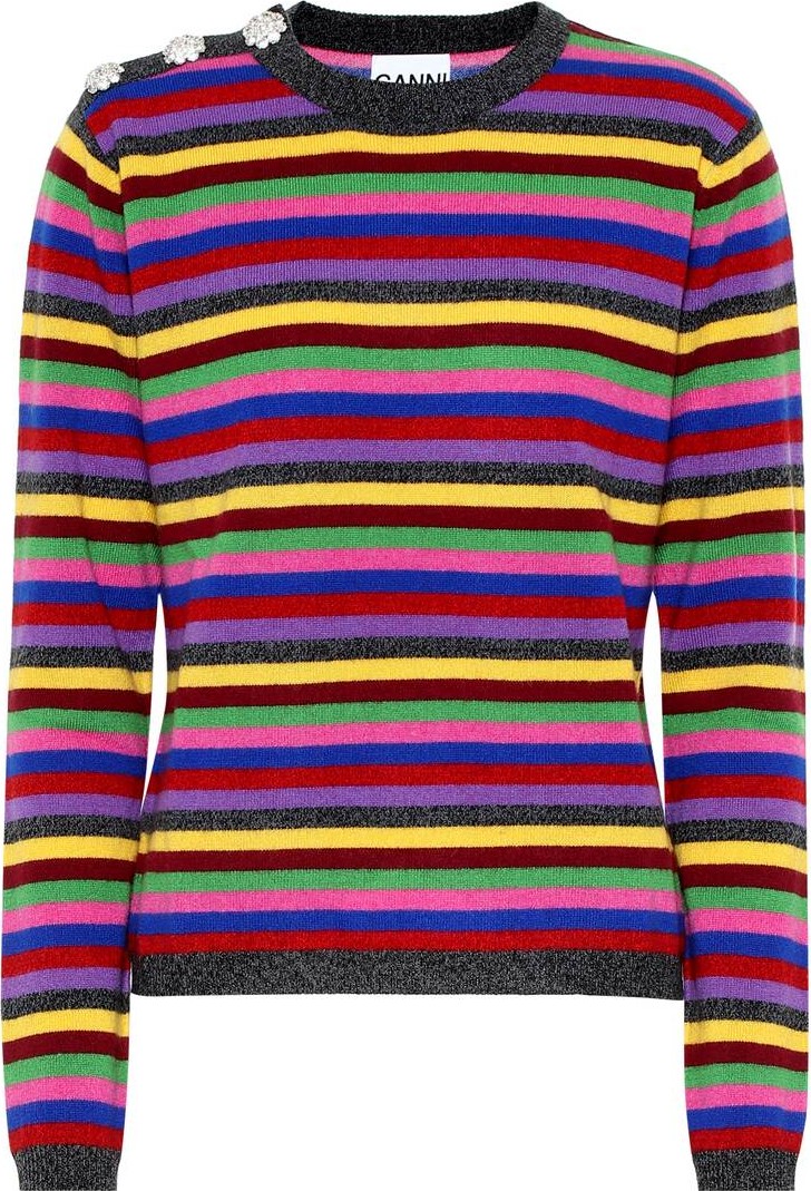Ganni Striped cashmere sweater