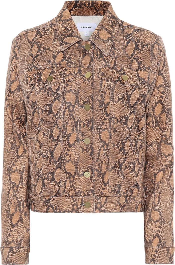 FRAME DENIM Le Vintage snake-effect denim jacket
