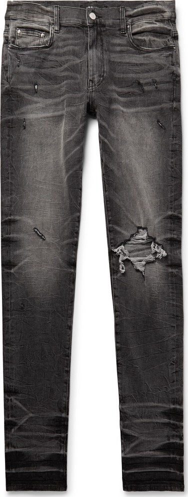 Amiri Broken Skinny-Fit Distressed Stretch-Denim Jeans