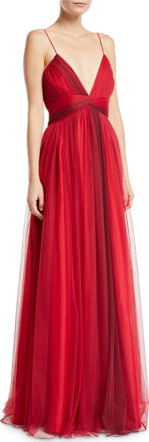 ZAC Zac Posen Beth V-Neck Sleeveless Tulle Dress