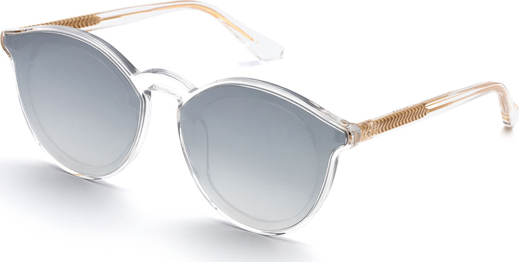 KREWE Collins Round Overlay Mirrored Sunglasses