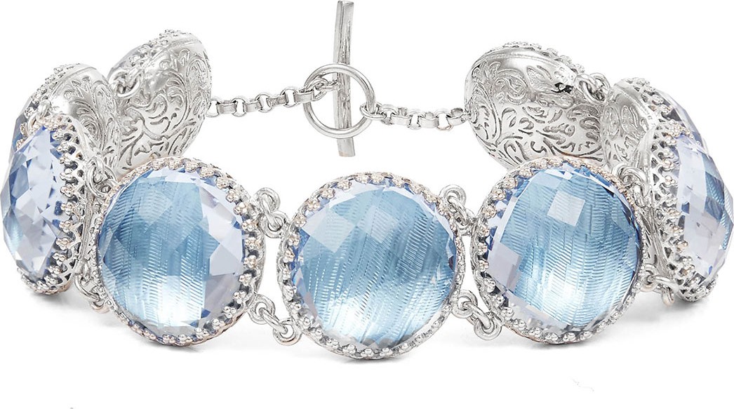 Larkspur & Hawk Olivia Button Bracelet in Chambray Foil