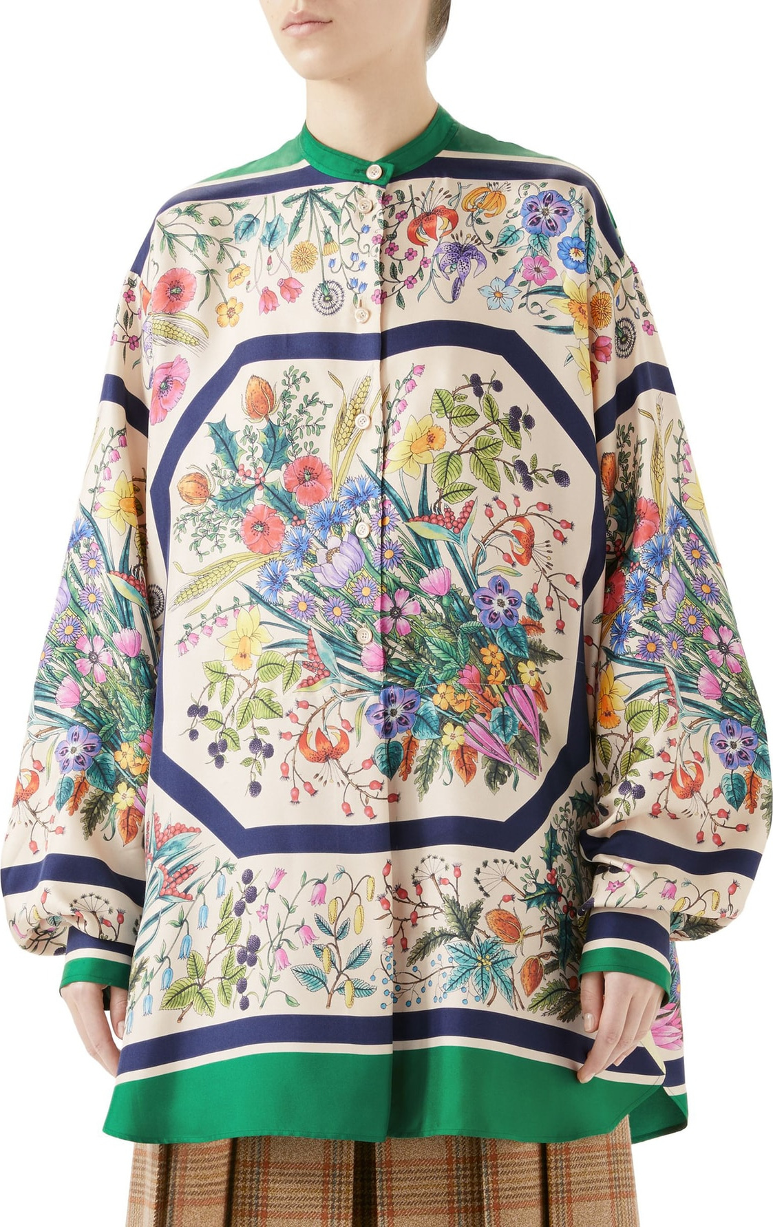 Gucci Floral Print Silk Blouse