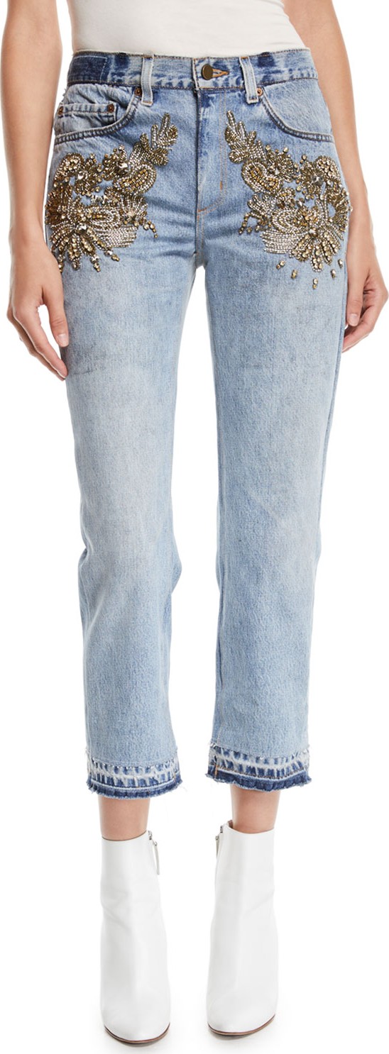 Le Superbe Superbe Embellished Straight-Leg Jeans