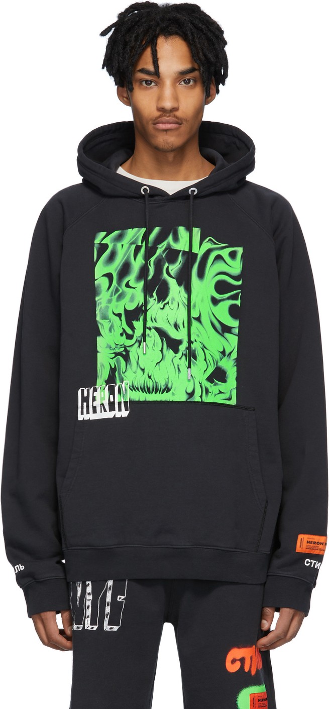 Heron Preston Black Box Skull Hoodie