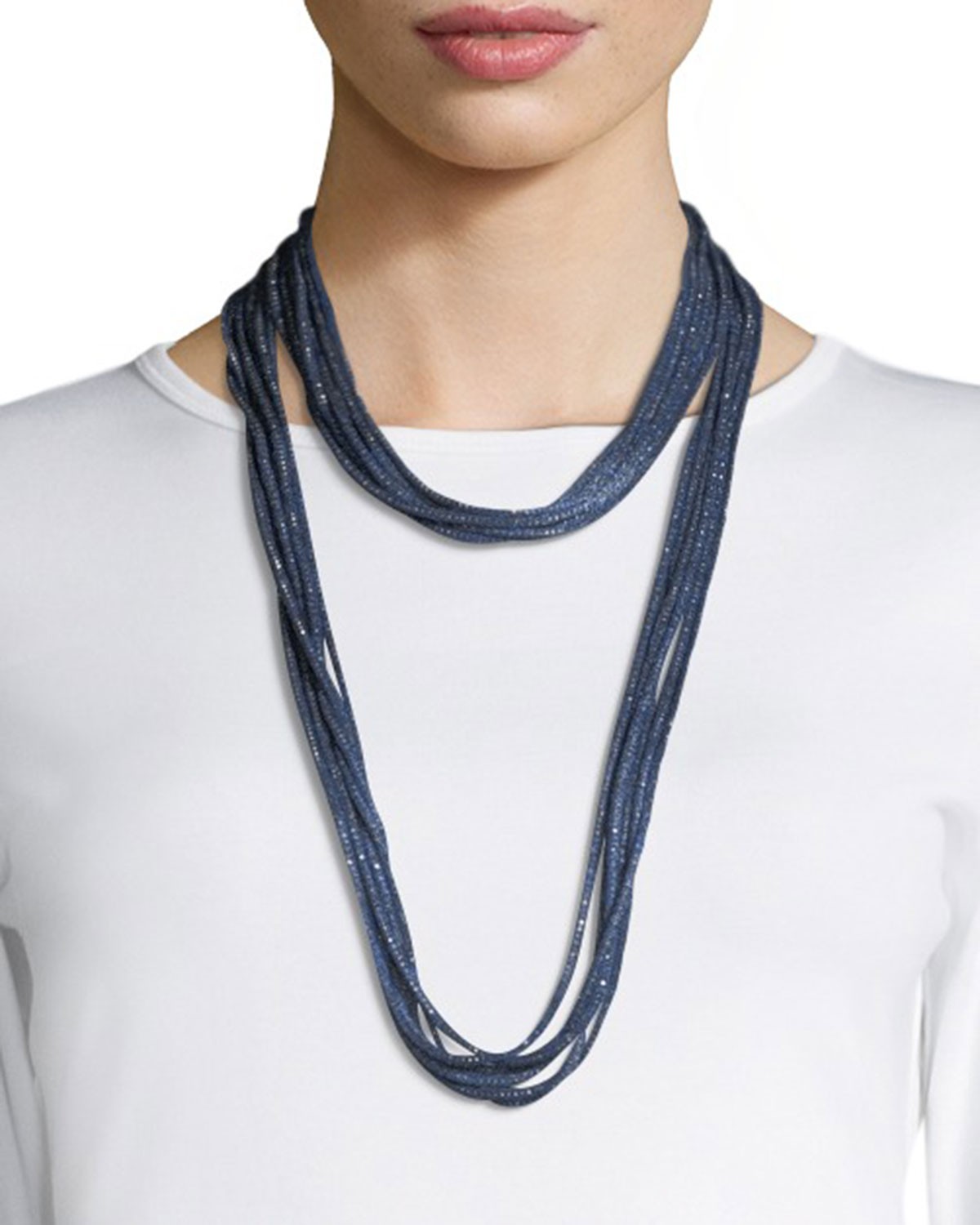 Lafayette 148 New York Tea Long Mesh Necklace, 18"