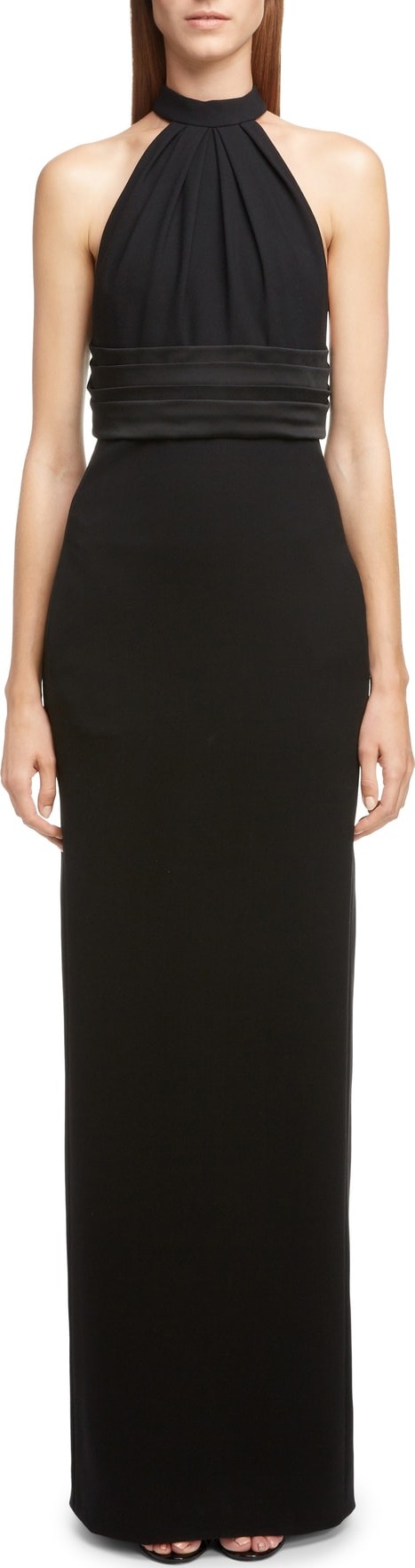 Saint Laurent Wool Halter Gown