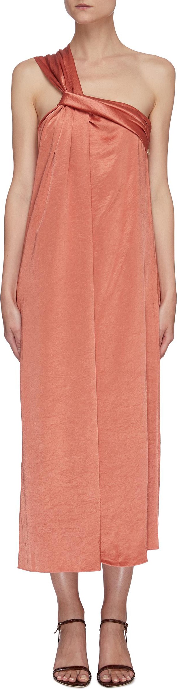 Nanushka 'Zena' twisted front one shoulder strap maxi dress