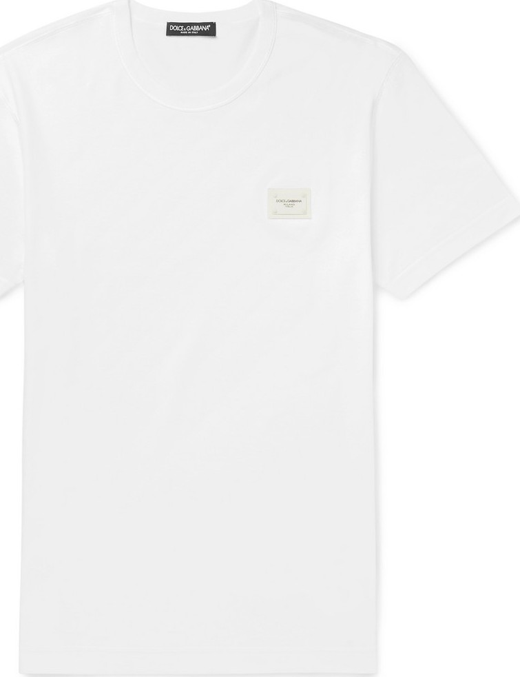 Dolce & Gabbana Slim-Fit Logo-Appliquéd Cotton-Jersey T-Shirt