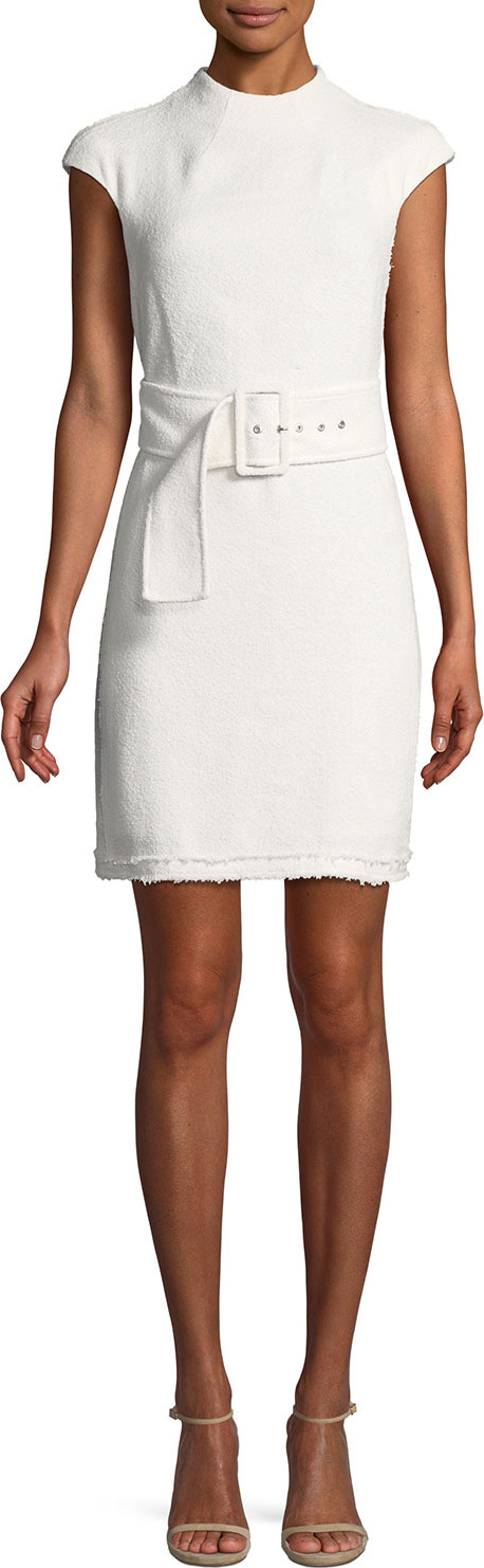 Theory Mod Belted Spring Boucle Dress