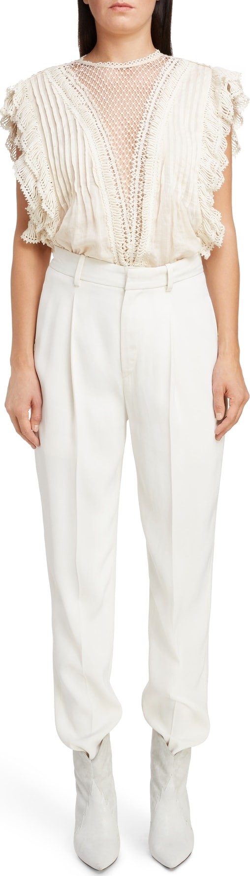 Isabel Marant Roya Crochet Ruffle Top