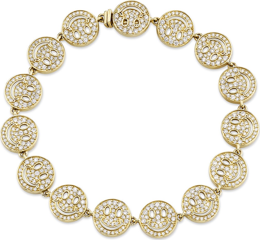 Sydney Evan 14k Diamond Happy Face Eternity Bracelet