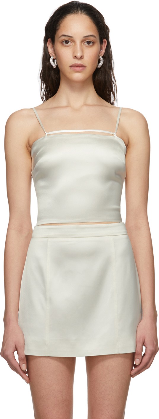 Gauge81 Off-White Satin Tank Top