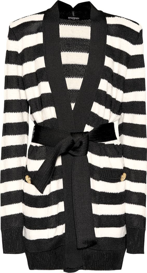 Balmain Striped knitted cardigan