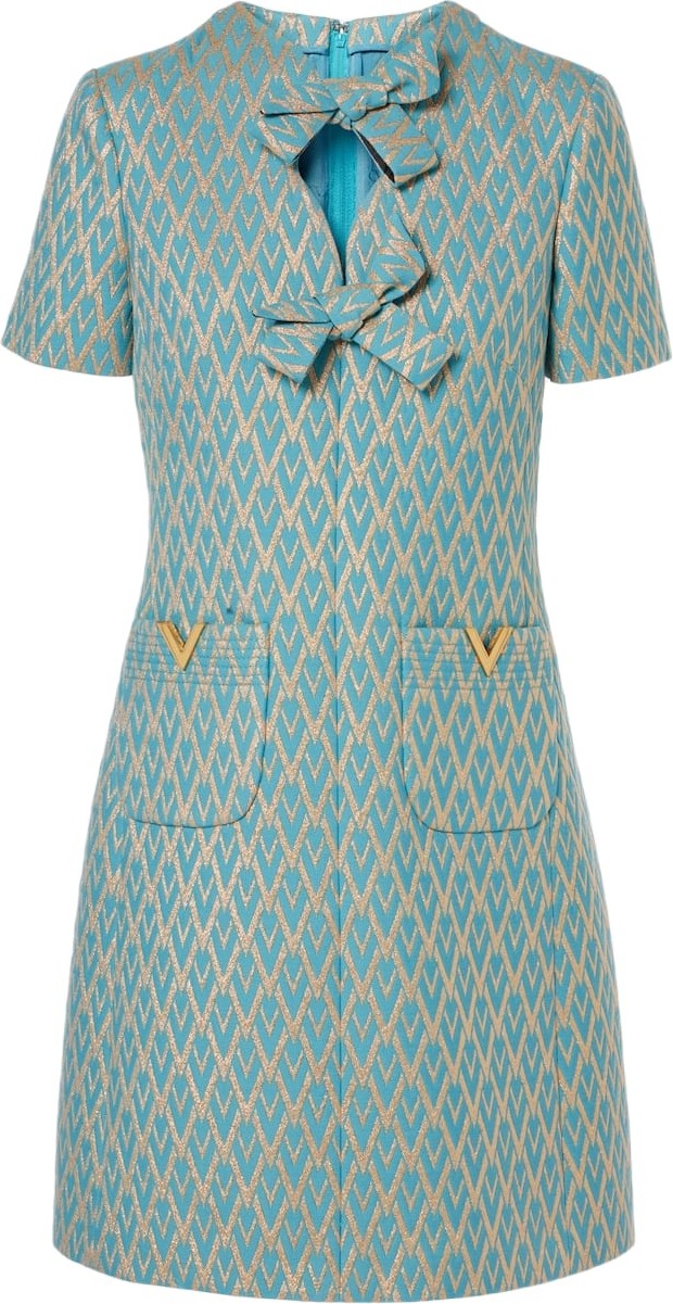 Valentino - Toute La V wool-blend jacquard minidress