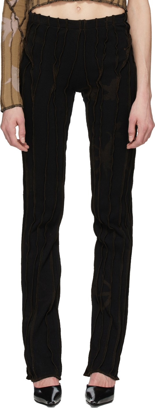 Helenamanzano SSENSE Exclusive Black & Brown 3D Stripe Lounge Pants