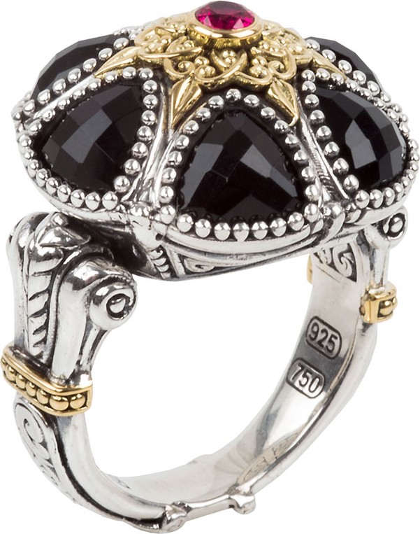 Konstantino Pythia Floral Crystal & Corundum Ring
