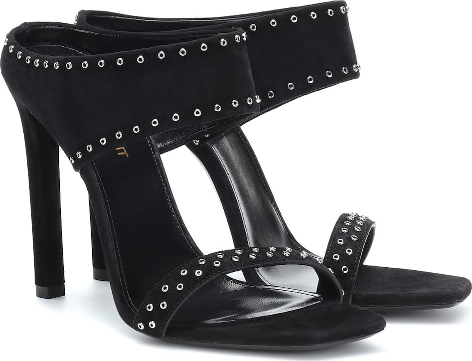 Saint Laurent Embellished suede sandals