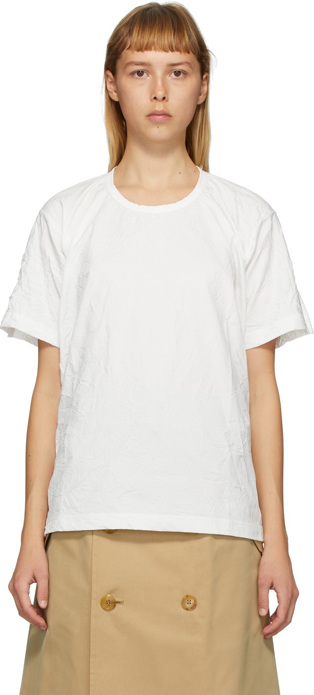 Junya Watanabe White Wrinkled T-Shirt