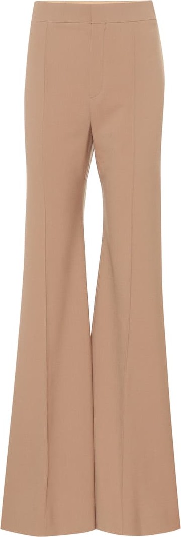 Chloe Stretch-wool high-rise flared pants