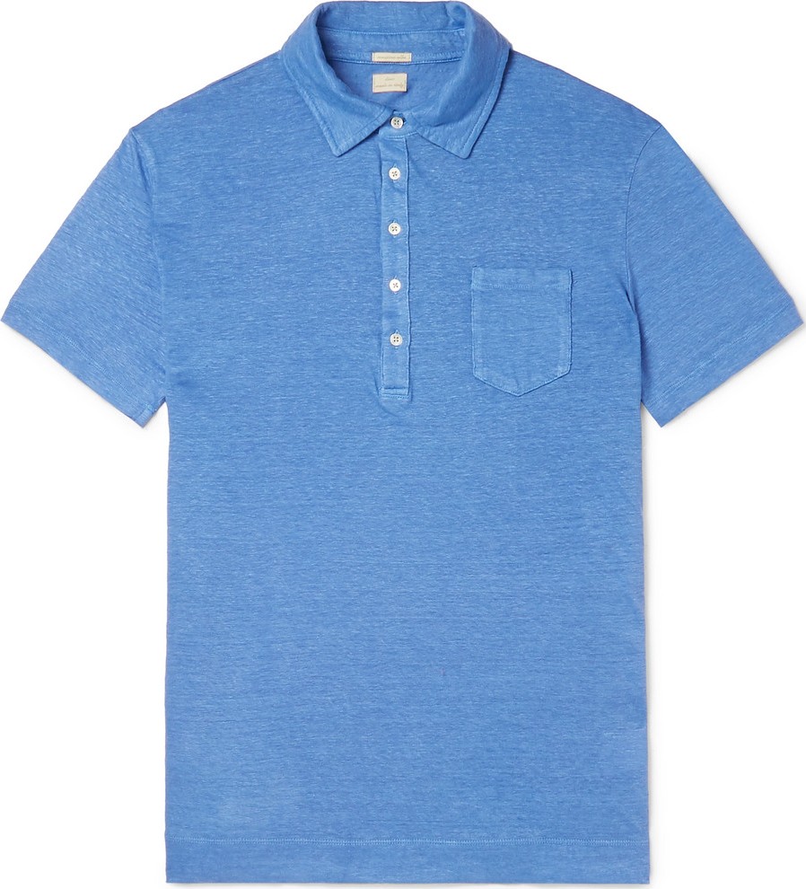 Massimo Alba Slub Linen Polo Shirt