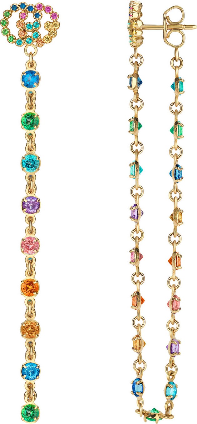 Gucci 18k GG Running Long Pendant Earrings