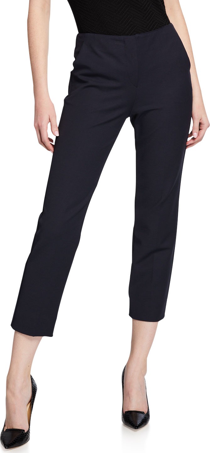 Emporio Armani Straight-Leg Cotton-Stretch Pants