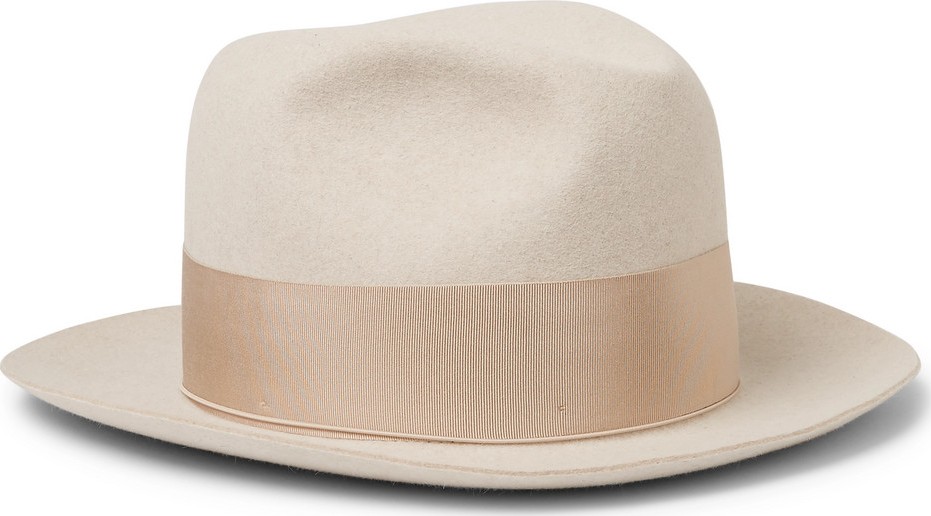 Borsalino The Bogart Grosgrain-Trimmed Rabbit-Felt Fedora